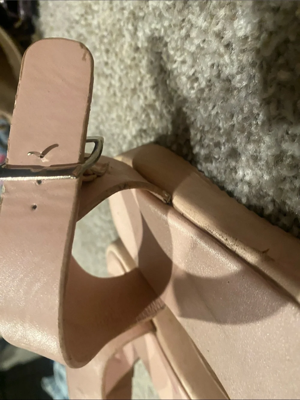 Braided Ankle-Strap Sandals in Blush Pink